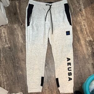 American Eagle Outfitters Heather Gray Joggers with Black Accents- Men’s L